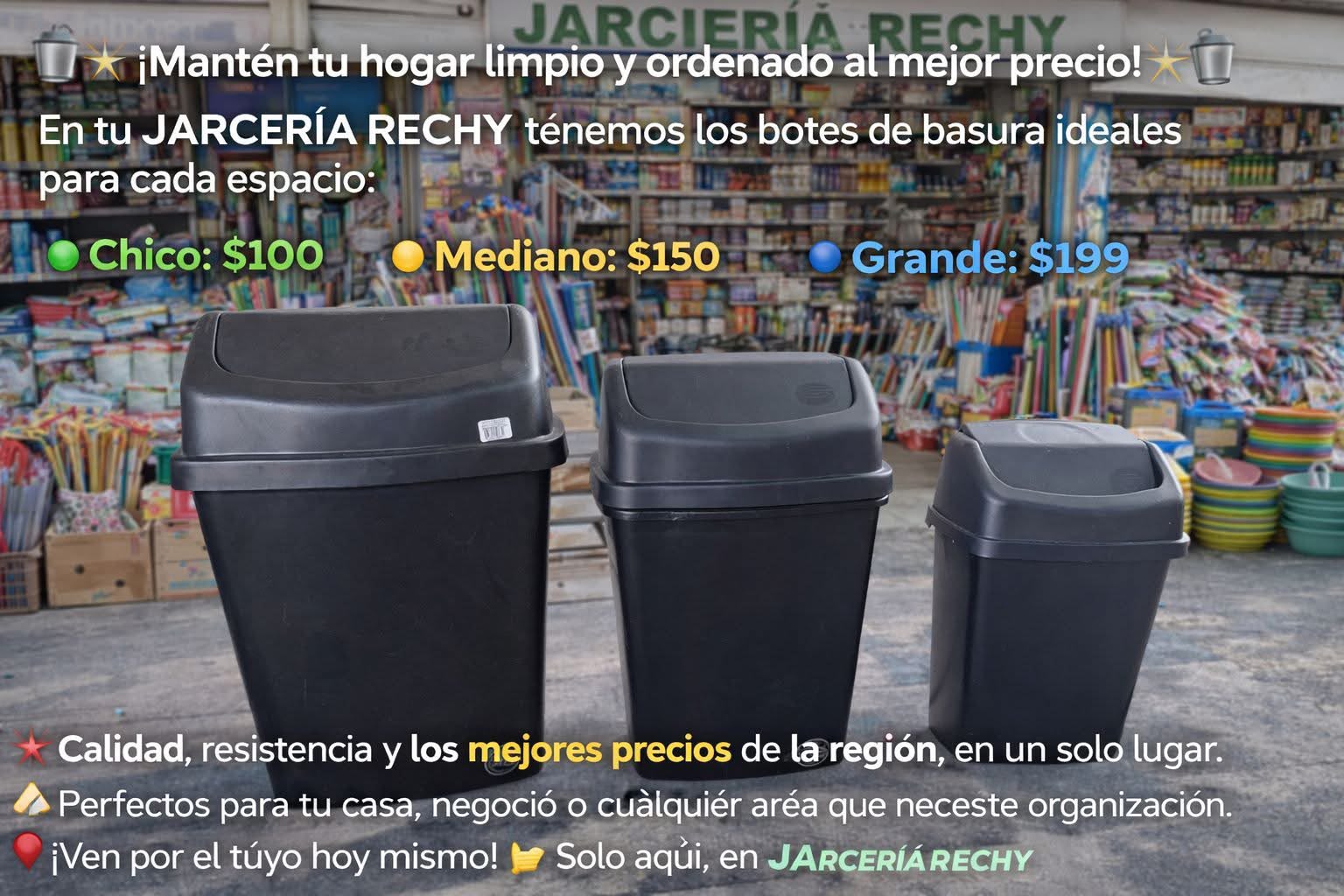 Promoción de botes de basura Jarciería Rechy